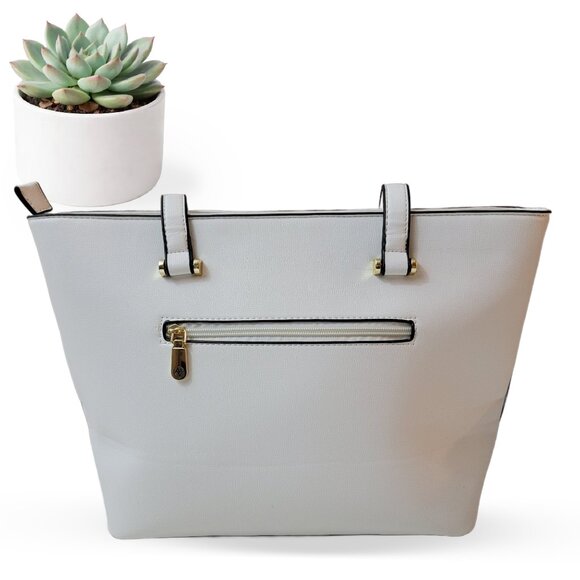 NWT Adrienne Vittadini Watercolor Floral Medium Tote | White Floral Bag - Picture 2 of 12